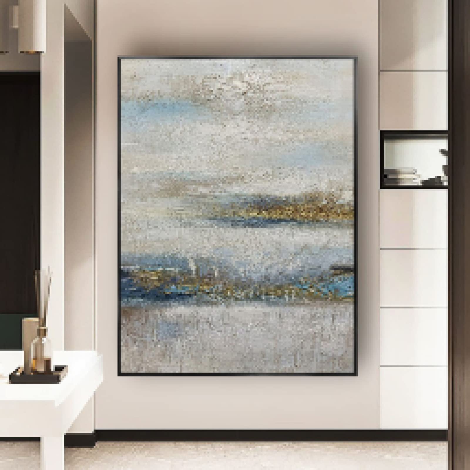 絵画　油絵　原画　抽象画　北欧　現代アート　グレー　インテリア　F4 絵画 油絵 原画 抽象画 現代アート モダン グレー インテリア F4