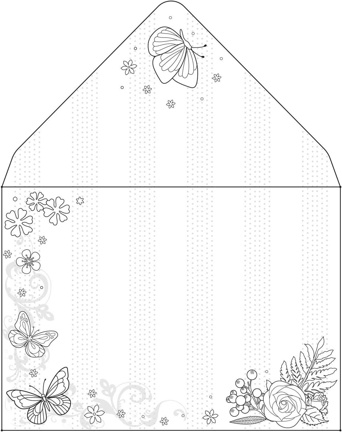 folia 14900 Design Colouring Cards, Colouring, Air Dance, 4 Cards with Envelopes, Ideal for Making Your Own Birthday Invitations, Multi-Colour, 10.5 x 14.5 cm - Image 4