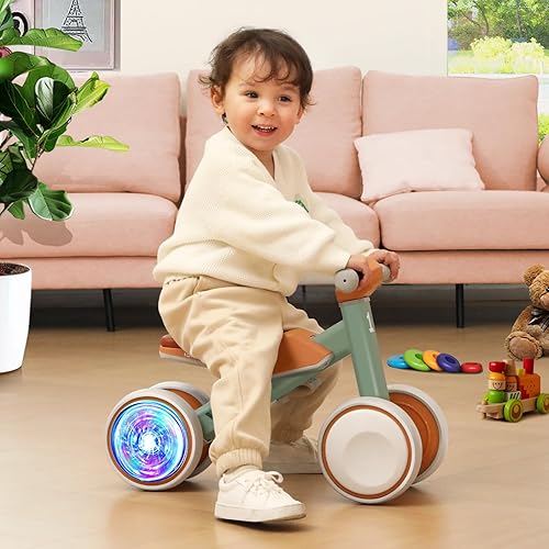Miniatura 7 de Bicicleta de equilibrio para bebés para niños y niñas de 1 año  Primera bicicleta para niños pequeños con iluminación colorida, juguete seguro de 4