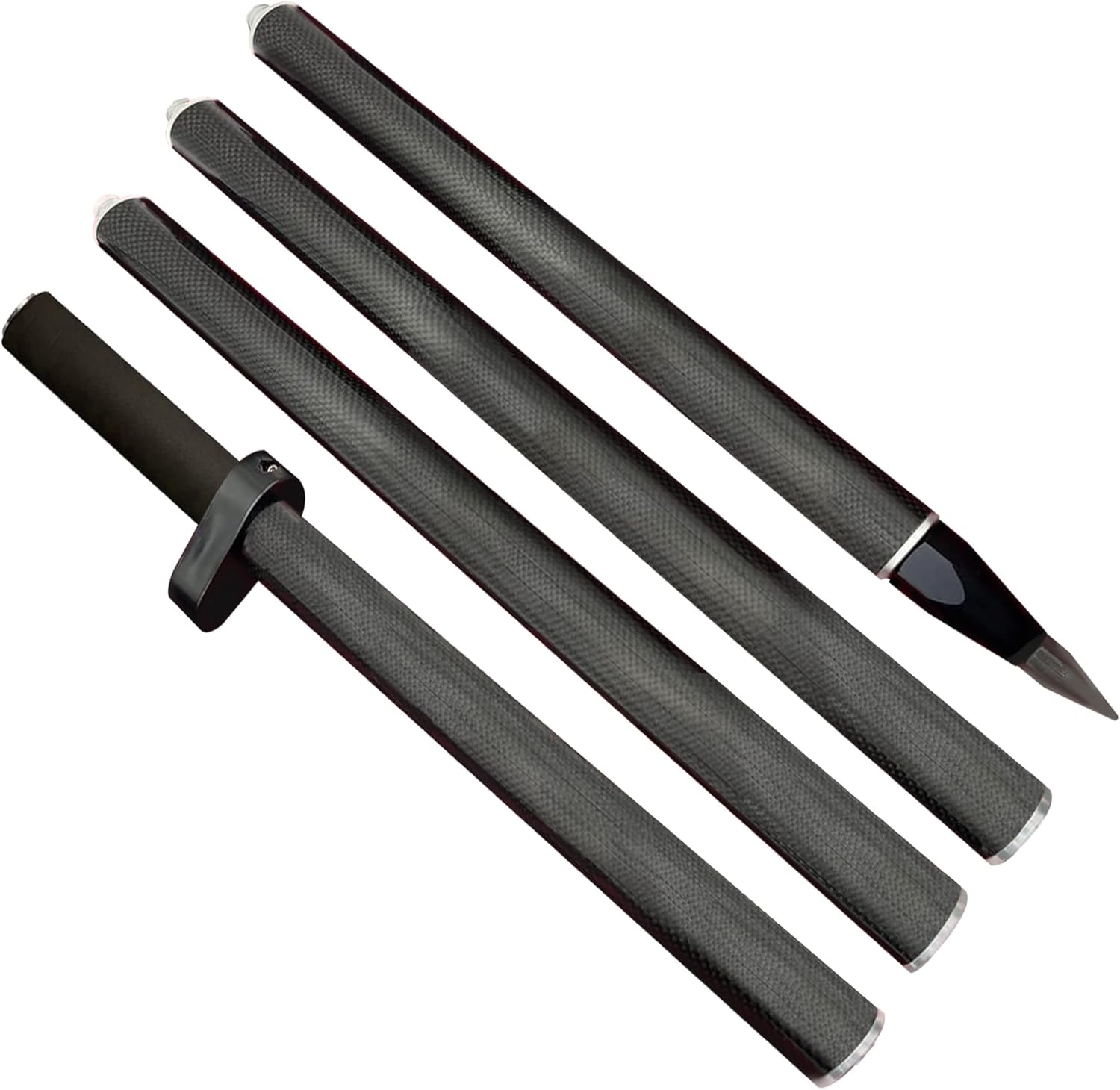 1.8M Carbon Fiber Surveying Pole Rod, 4 Section GPS Prism Pole, 5/8X11 Thread, with Level Bubble & Soft Bag