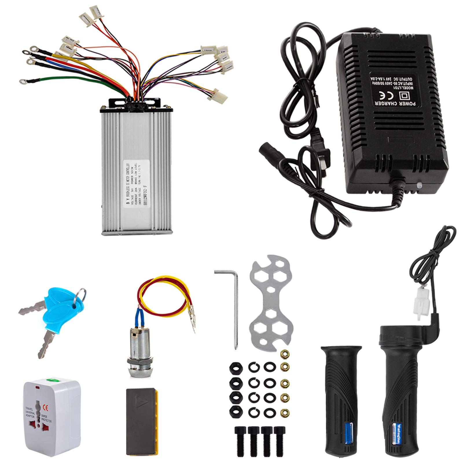 VEVOR Kit Motore Elettrica 36V 500W Motore Senza Spazzola 2800Rpm Kit Motore Elettrico Senza Spazzole