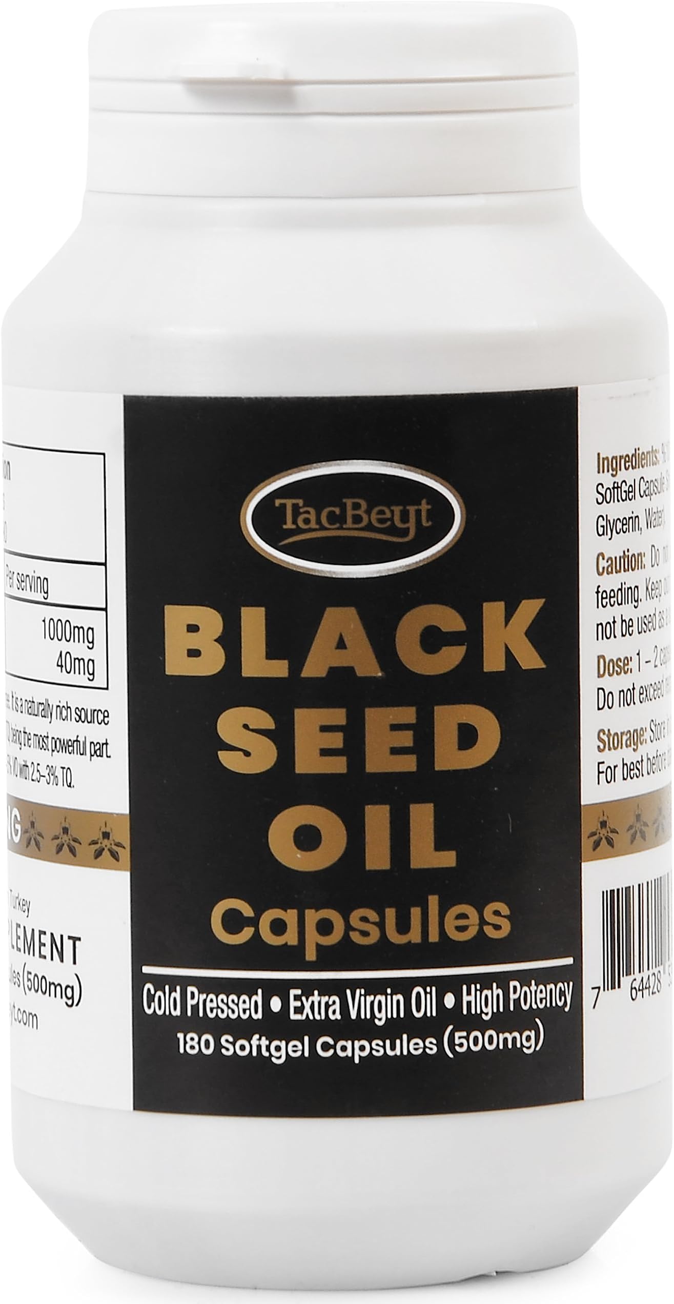 TacBeyt Strong Black Seed Oil Capsules Cold Pressed