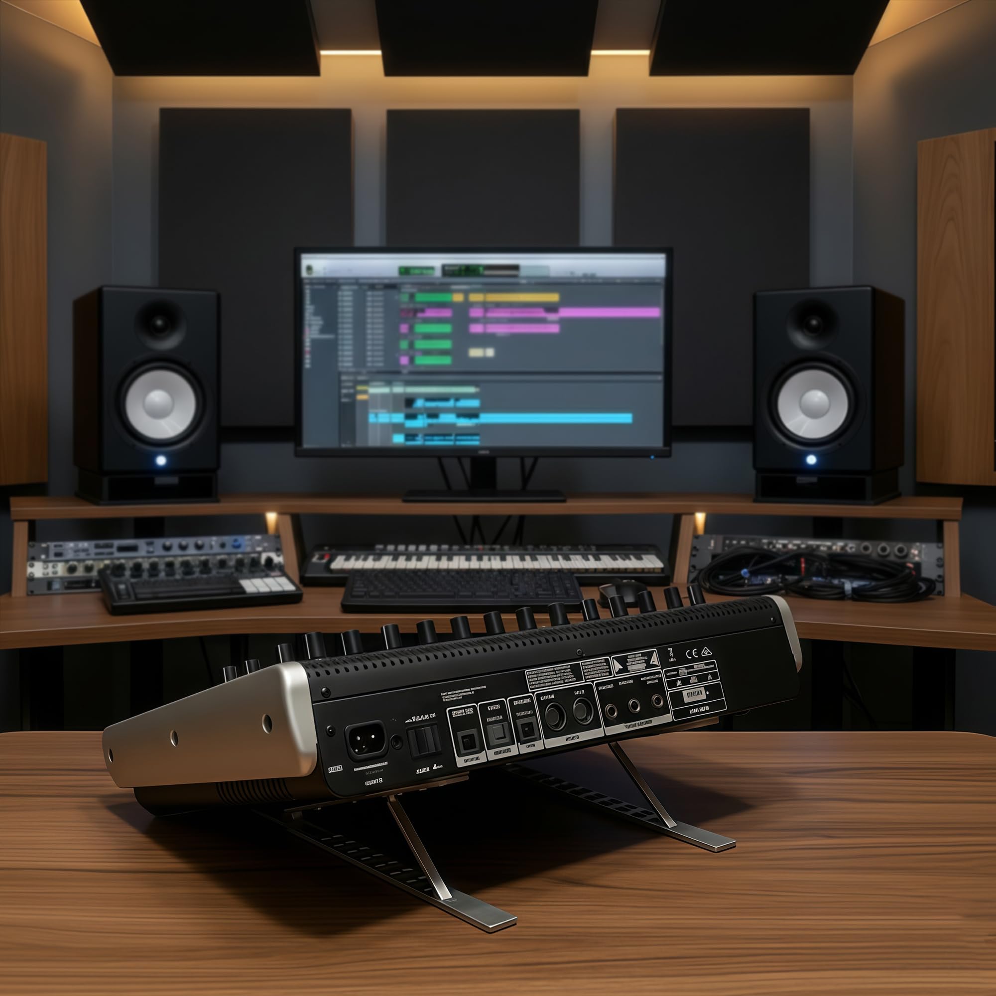 Musiin Supporto per mixer audio compatibile con il controller per mixer da studio domestico (argento)