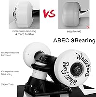 Vista 4 de WhiteFang Patinetas para principiantes, patineta completa de 31 x 7.88 pulgadas, 7 capas de arce canadiense con doble kick cóncavo estándar