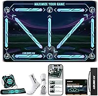 LOLDREAM Soccer Training Mat Kit: Anti-Slip Footwork Mat, Football Trainer, Grip Socks & Video Tutorials for Ball Control