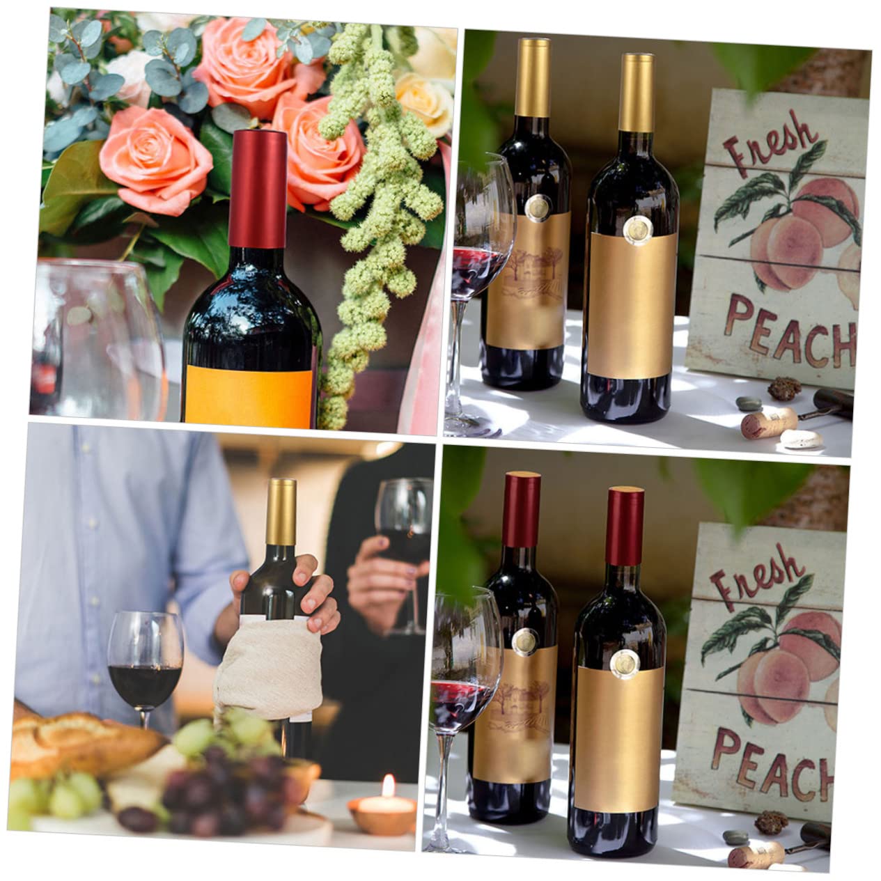 CIYODO 200pcs Wine Bottle Sealer Film Heat Shrink Caps Vacuum Wine Stoppers for Fresh Storage