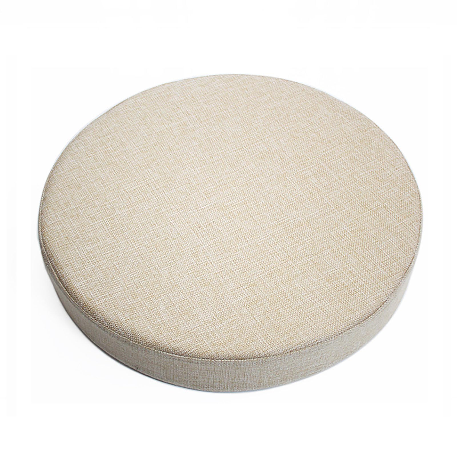 Linen Chair Cushion, Non Slip Round Stool Seat Cushion Customizable Sizes Chair Pad with Removable Cover for Dining Kitchen Yoga Bistro Bar Chairs(