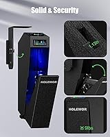 Vista 6 de Caja de seguridad para armas, pistola biométrica con acceso rápido por huella digital, caja fuerte para armas de fuego con montaje único