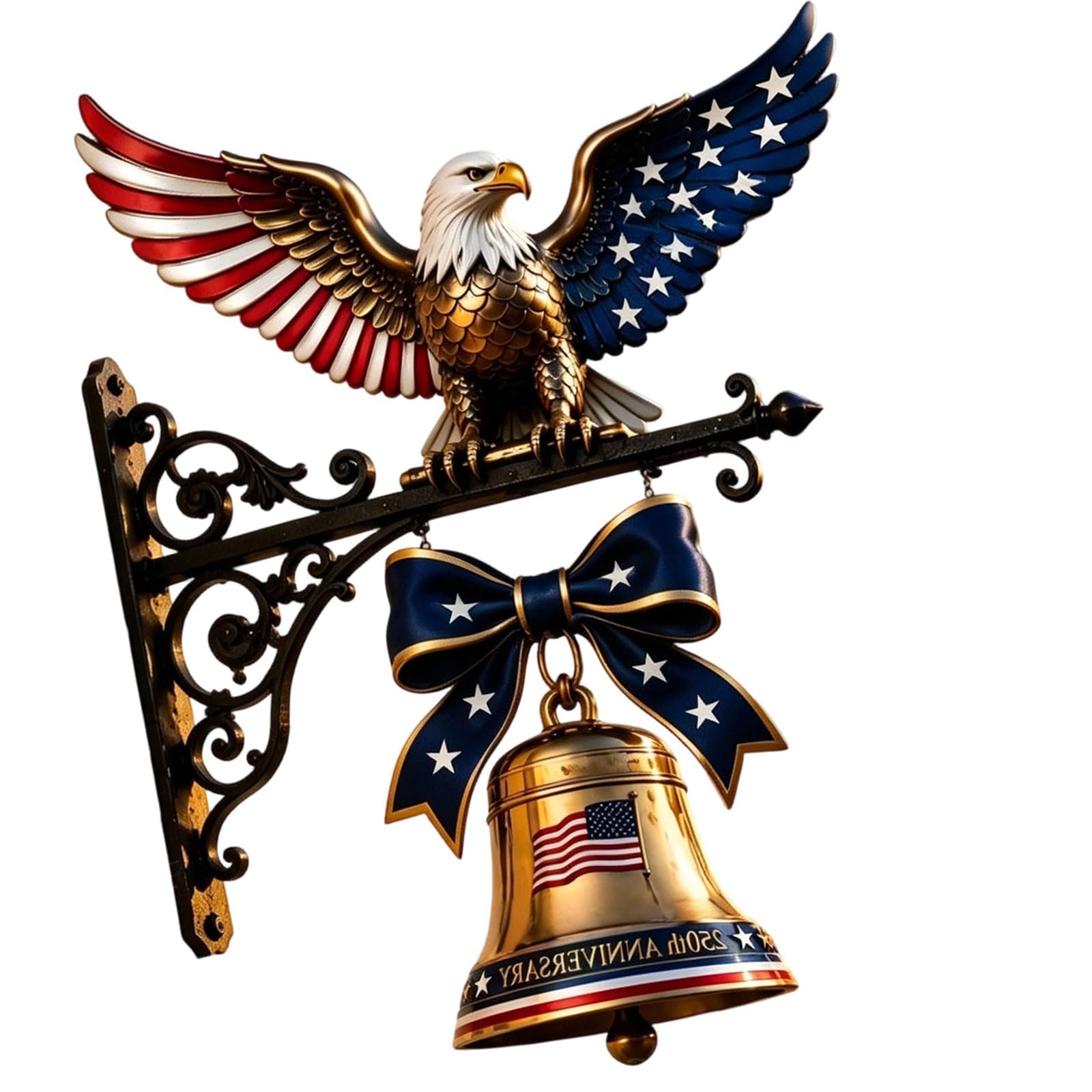 Patriotic Doorbell 250Th Anniversary Commemorative Doorbell 250Th Anniversary Bells for Front Door, Porch, Home Decoration Decorative Hanging Bells Ornament