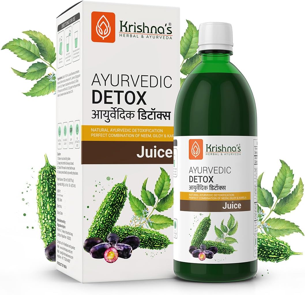 Ayurvedic Detox Juice 1000 ml | Ayurvedic Detoxification | Perfect combination of giloy, karela, jamun & neem