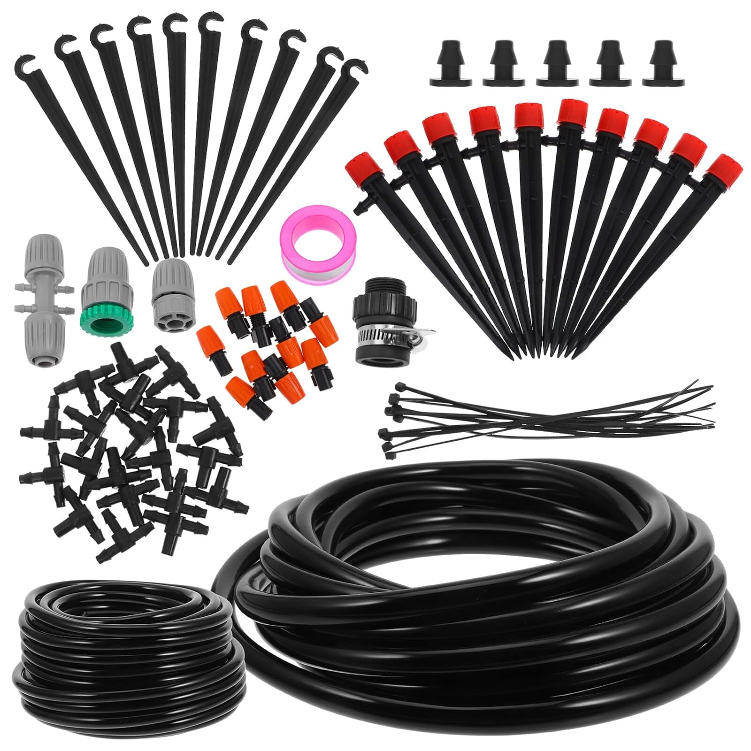 Indoor Garden Drip Irrigation Kit with Dual Distribution System Efficient Water-Saving Sprinkler for Lawn and Potted Plants Uniform Mist Sprayers and Drippers Automatic Watering