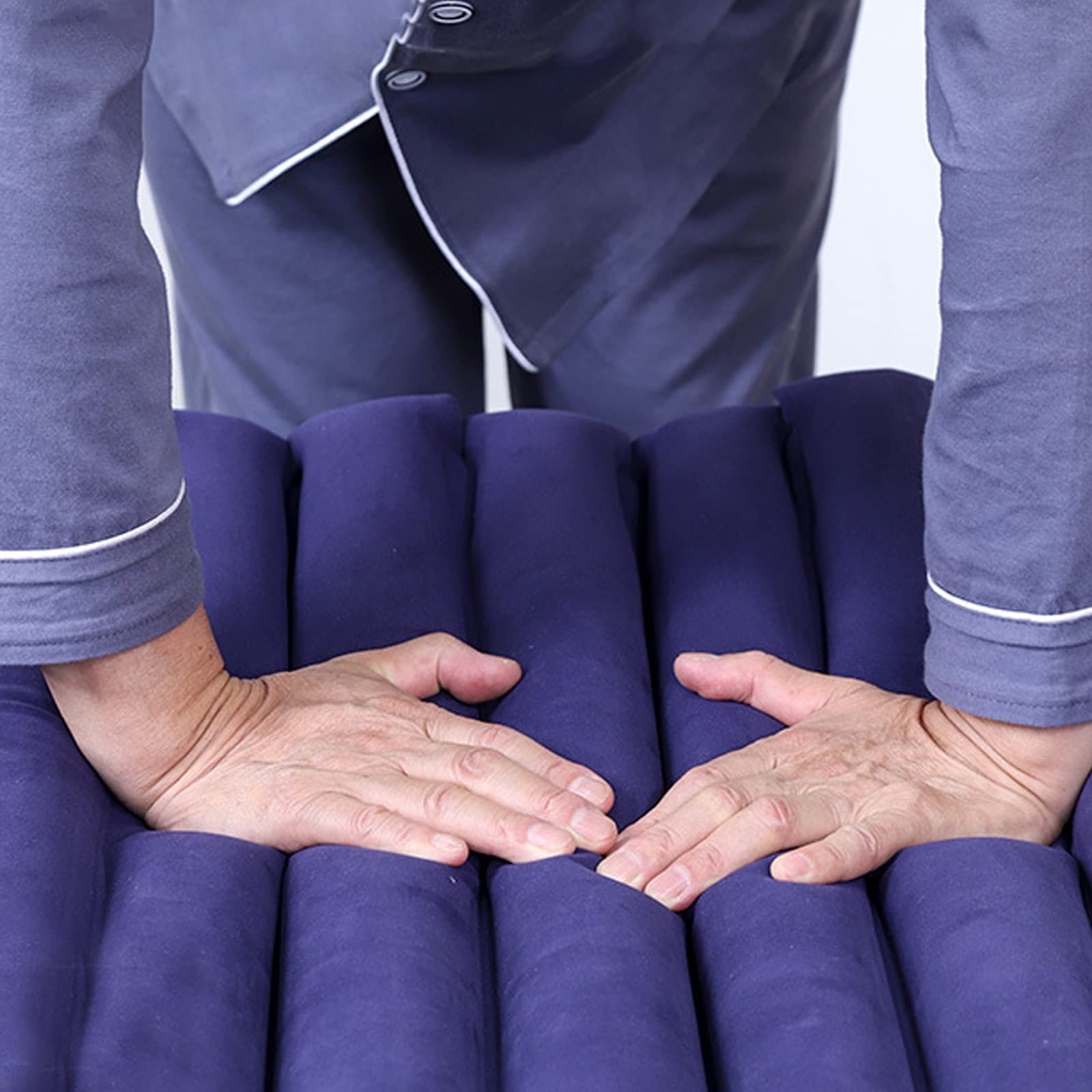 Cojín de Asiento Inflable de Aire - Cojín antiescaras para Ancianos y Trabajadores de Oficina - Cojín de Silla de Ruedas para Estar Sentado Durante Mucho Tiempo, Azul (Azul) (Azul)