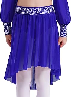 Falda Plisada De Danza para Niña Falda Elegante De Gasa Irregular Falda De Danza Lírica Traje De Bailarina Color Sólido