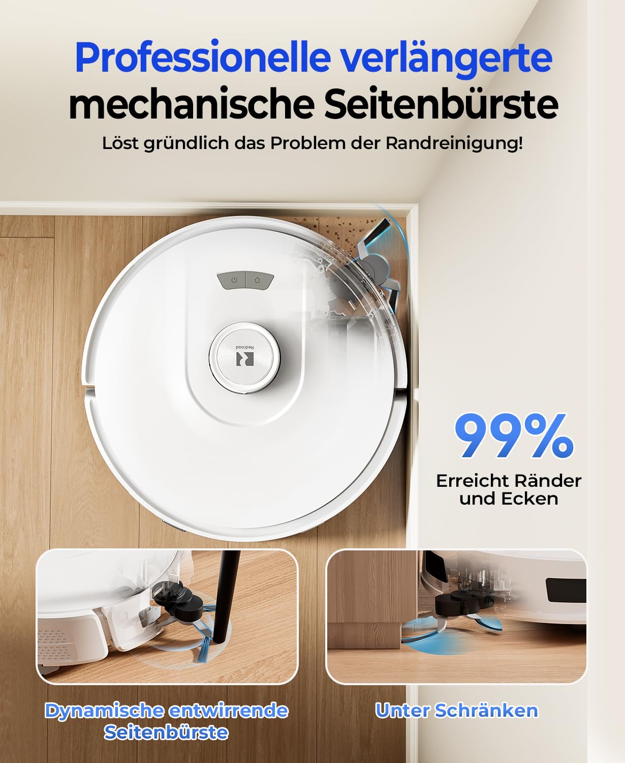 R11 Saugroboter mit Wischfunktion mit Kartenmapping, 20000Pa, Selbstentleerungsstation 120 Tage, Autoladender Staubsauger Roboter für Teppiche/Böden/Tierhaare