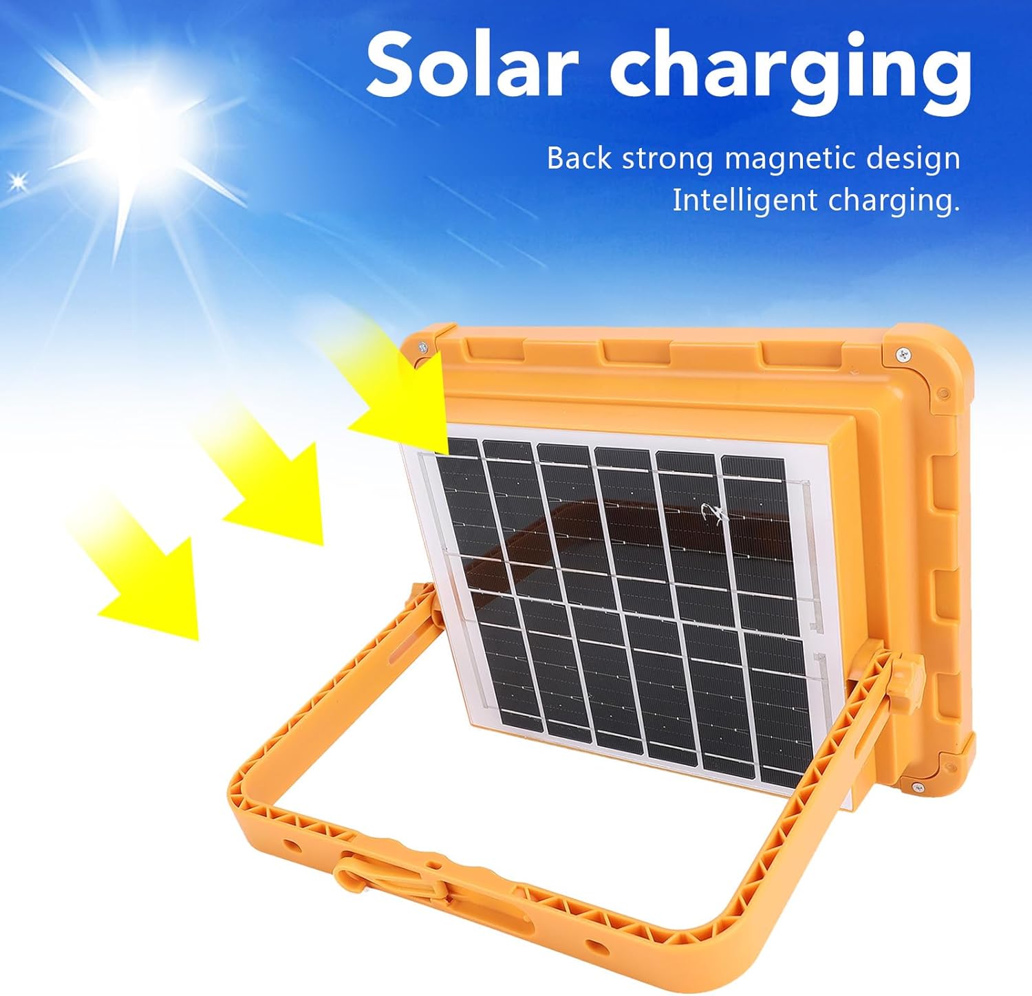 Fabater Solar Work Light, 300W LED 25000LM IP67 Water Proof Worklight with 4 Modes, Rechargeable 10000mAH Solar Panel, 448leds Super Bright for Outdoor Camping Fishing Emergency Car Repair