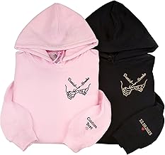 Noni Personalized Embroidered Couple Hoodies, Matching Hoodies with Pinky Promise Hands Design, Custom Names, Gift for Couples, Anniversary, Valentine’s Day, Birthday, Christmas