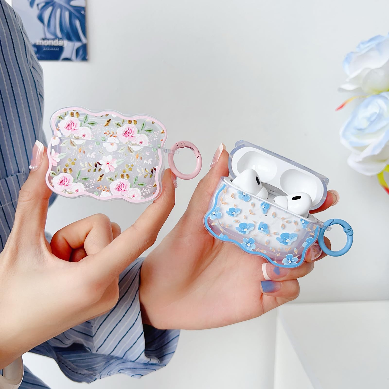 Amazon.com: Cute AirPods Pro 2/1 Gen Clear Case, Girly Flower