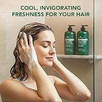 Vista 6 de BOTANIC HEARTH - Juego de champú y acondicionador de aceite de menta Fórmula de crecimiento del cabello con queratina Combate la pérdida