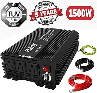 1500W Power Inverter for Car 12 Volt DC to AC Converter with 6.2A Dual USB Ports TUV Approved 3000 Watts Peak Featuring - coolthings.us
