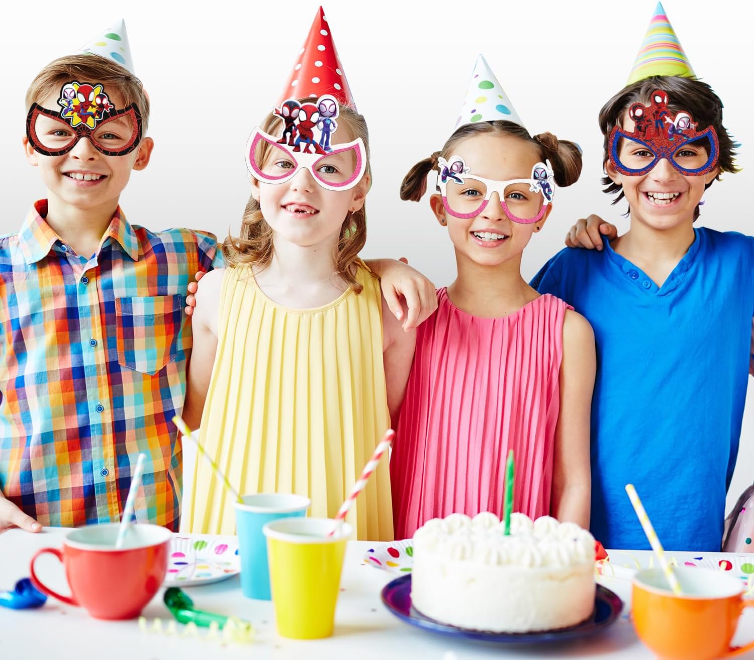 12Pcs Spider Themed Party Set: Decorative Glasses (Cosplay Style) - Ideal for Spider Themed Kids' Birthday Parties & Party Gifts