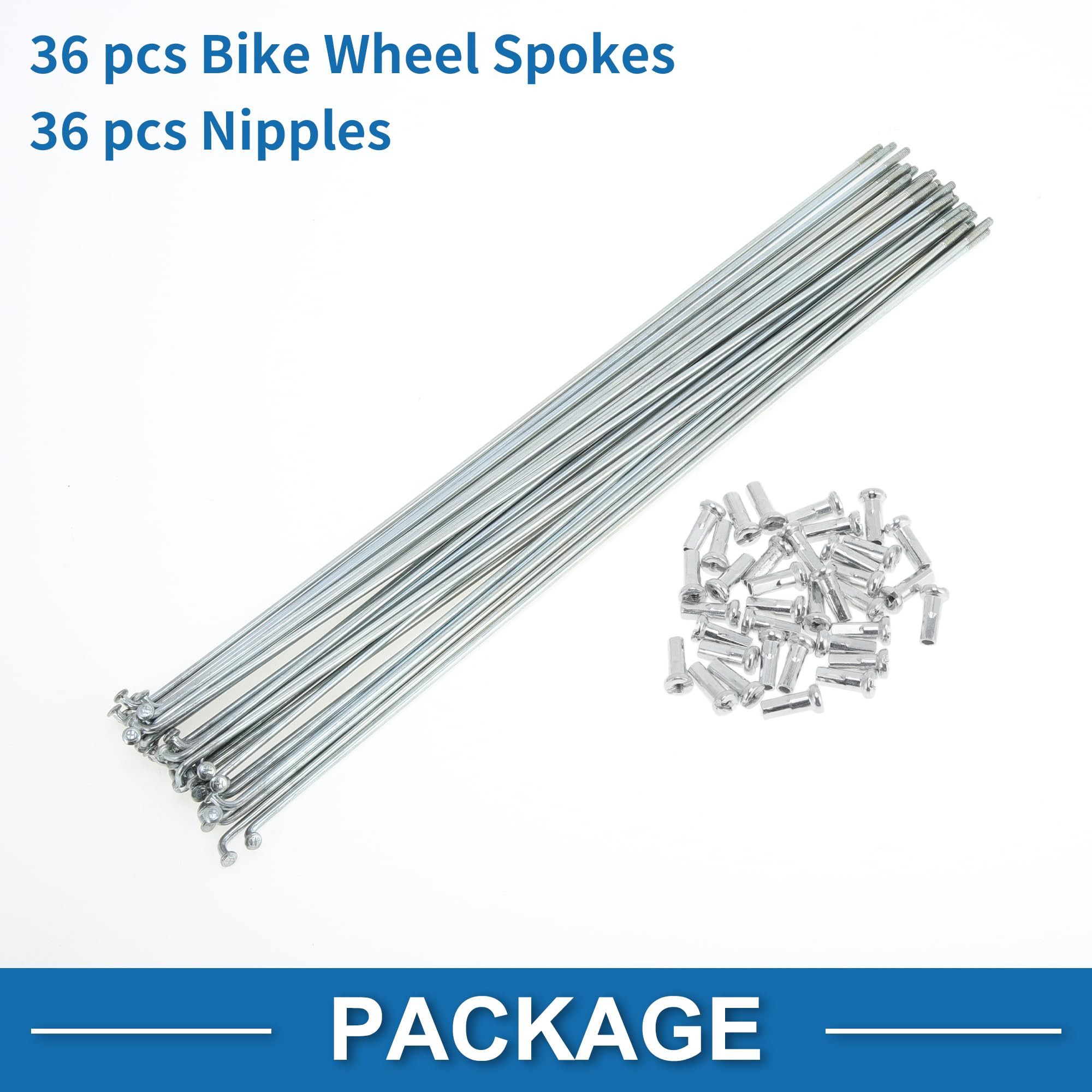 Lot De 36 Rayons De Vélo 14G En Acier Au Carbone – Argentés, Solides Et Durables Pour Réparation Et Remplacement