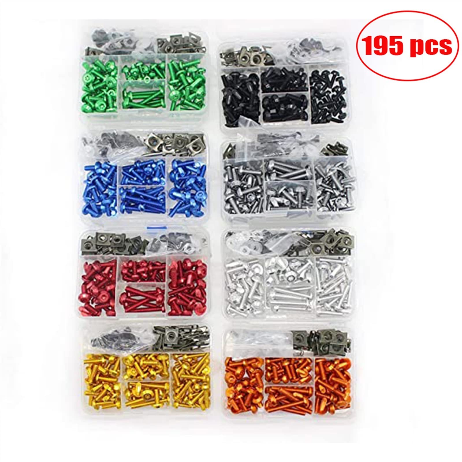 Viti per carrozzeria per Suzuki GSXR600 GSXR750 GSXR1000 GSXR 600 GSXR 750 GSXR 1000 K1 K2 K3 K4 K5 K6 K7 K8 K9 195/PCS Kit Bullone Carena Universale Viti di Fissaggio (Color : Gold)