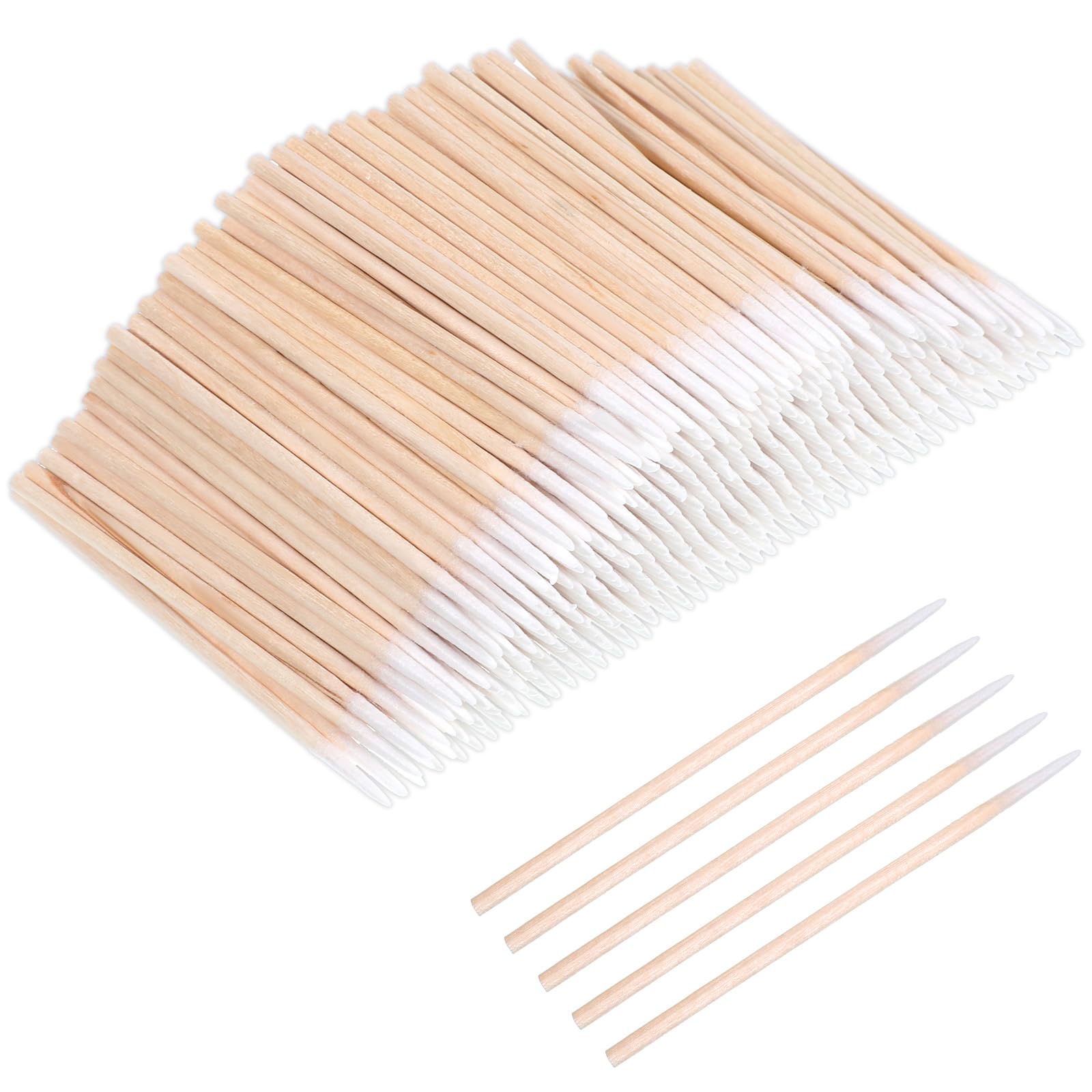 1000 Pcs Pointed Tips Cotton Swab Precision Microblading Cotton Swabs Wooden Handle Buds Sticks Tipped Applicator Supplies for Nail Polish Cleaning Correcting Makeup Eyebrow Tattoo Beauty