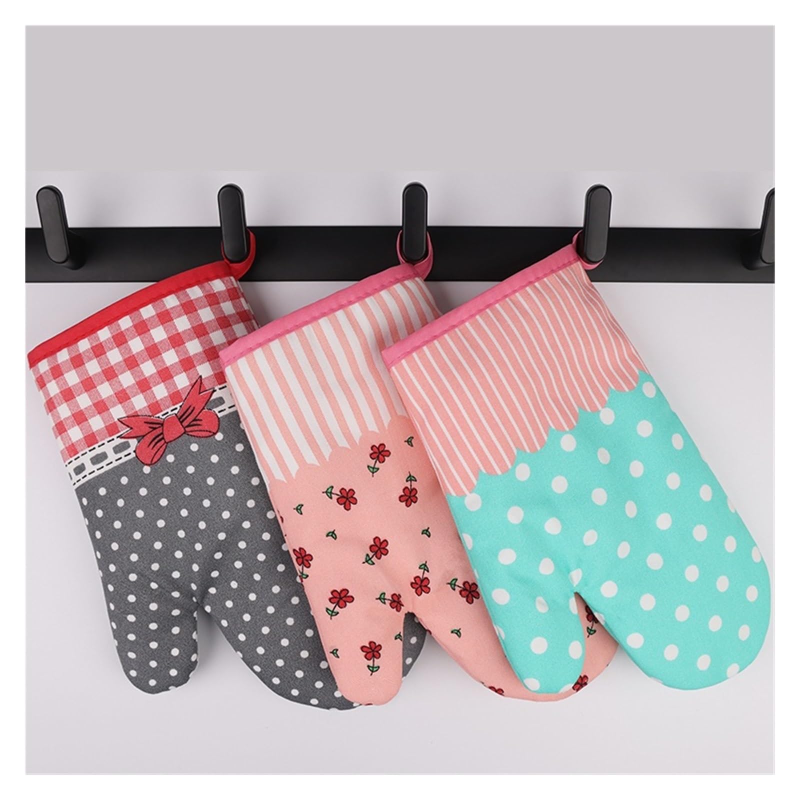 1 Par De Guantes Aislantes Algodón Grueso para Cocina