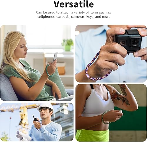 Miniatura 2 de Avorast Cordón ajustable de fibra de carbono para teléfono GoPro, cámara, funda de teléfono, llaves, llavero, unidad flash USB, linterna, correa de