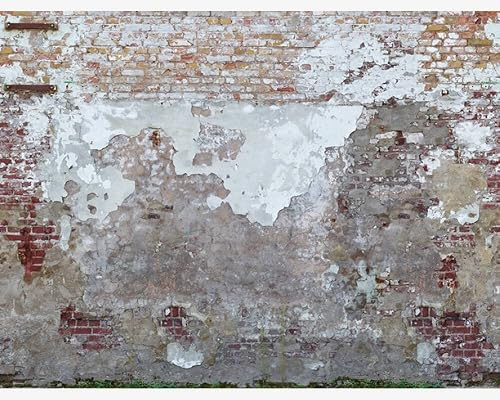 CONCORD WALLCOVERINGS  Papel tapiz de pared de ladrillo para dormitorio, pared rústica, gris, rojo y marrón, 146 pulgadas de ancho x 110 pulgadas de