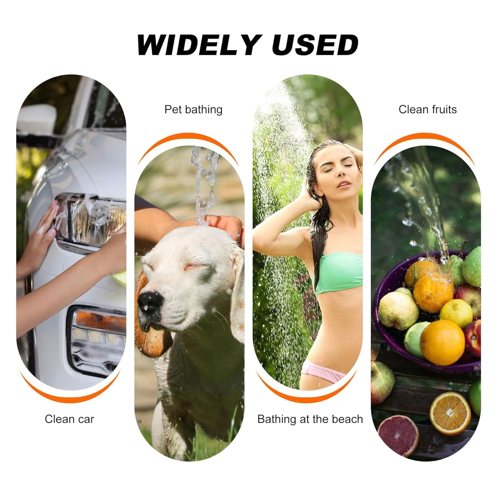 AYNEFY Portable Camping Shower Set, Rechargeable Battery, Water, for Outdoor Adventures, 2600mAh Battery, ABS Material