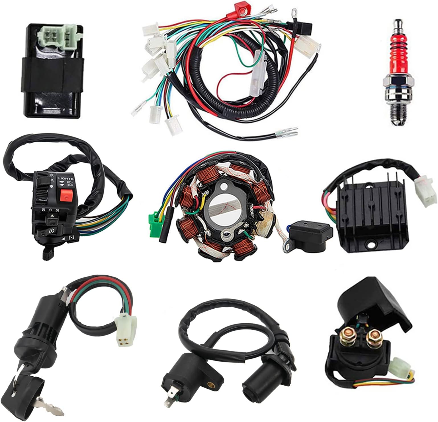 Complete Wiring Harness Kit with Electrics for ATV Quad 4 Wheelers 150CC-250CC - By KAKO