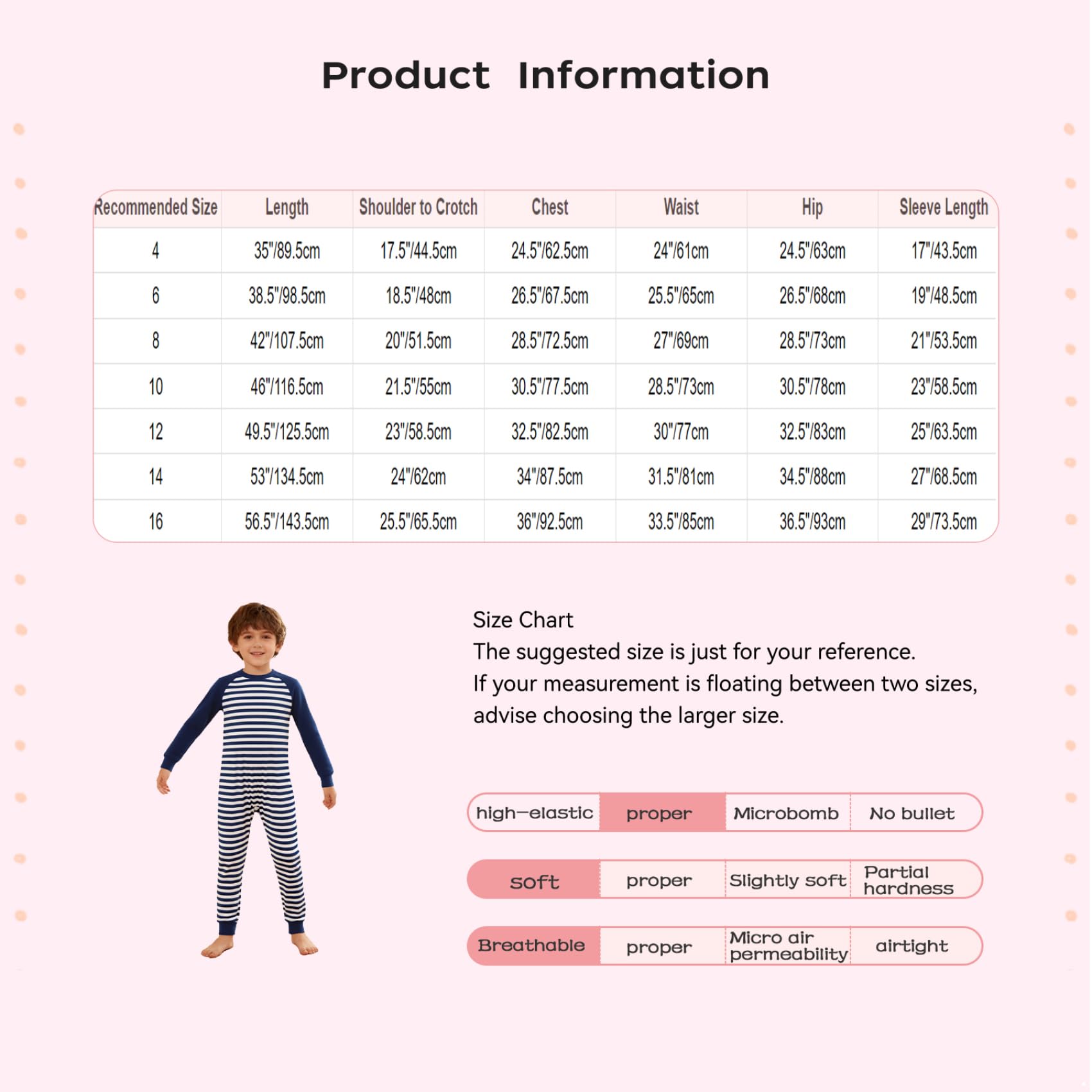 Vêtements Adaptatifs Anti-arrachage Unisex Pour Enfants Avec Besoins Particuliers Salopette Rayée Longue 3-16 Ans