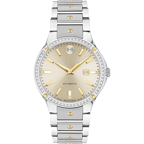 Movado S.E. Automatic Women's Sport Watch - Swiss Automatic Movement, Stainless Steel Link Bracelet - 10 ATM Water Resistance - Luxury Fashion Timepiece for Her - 33mm