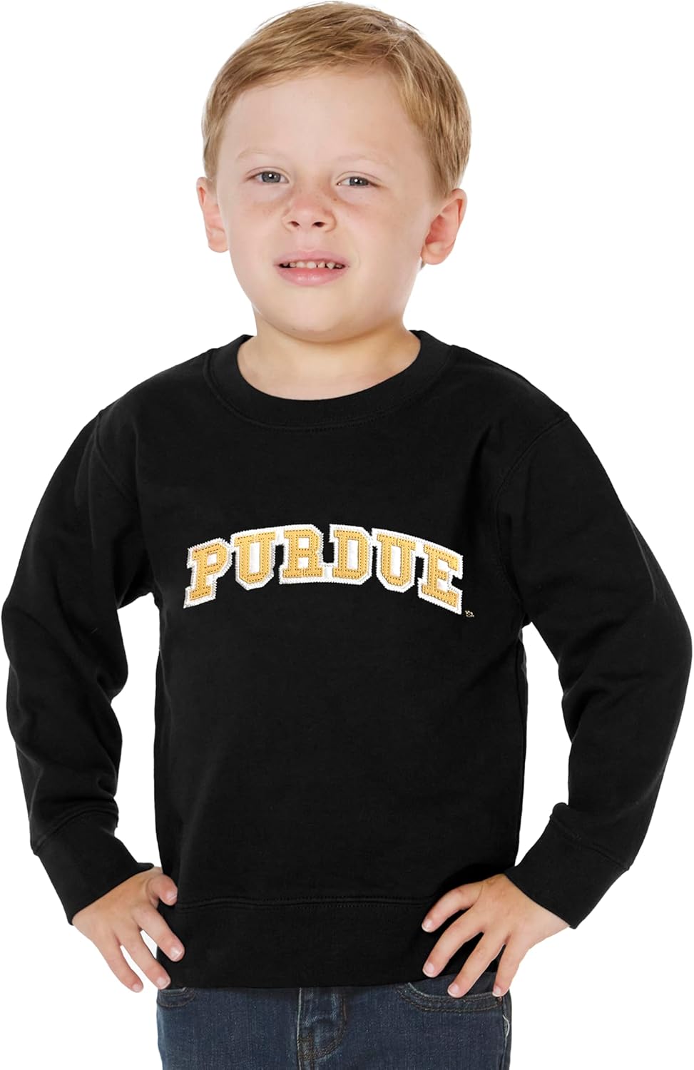 Little King NCAA Toddler Boys and Girls Crewneck Sweatshirt with Tackle Twill Letters-Team Colors 2T 3T 4T YXS/6