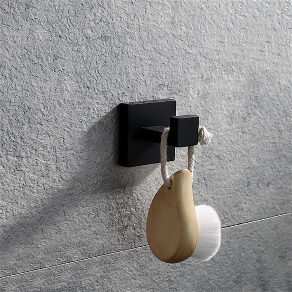Geschirrtuchhaken, Wandhaken, Kleiderbügel for Aufhängen, hochglanzpoliert/mattschwarz/gebürsteter Edelstahl, Bademantelhaken, Handtuchhaken, Wandmontage, quadratisch, for Handtuch, Bademantel, Mantel
