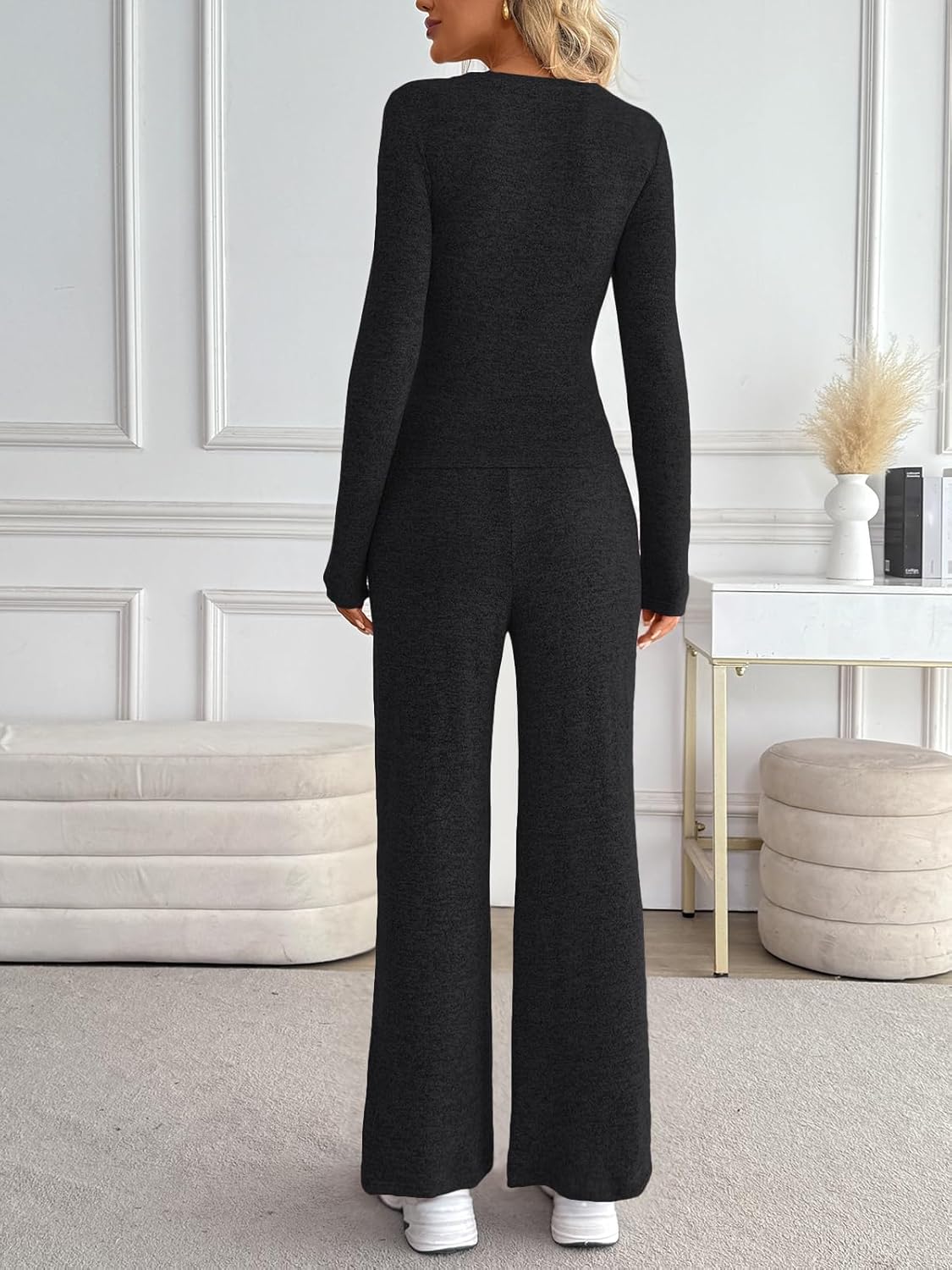 LILLUSORY Womens 2 Piece Matching Lounge Sets 2025 Fall Fashion Knit Sweater Airport Travel Vacation Outfits Gym Sweatsuits - Image 4