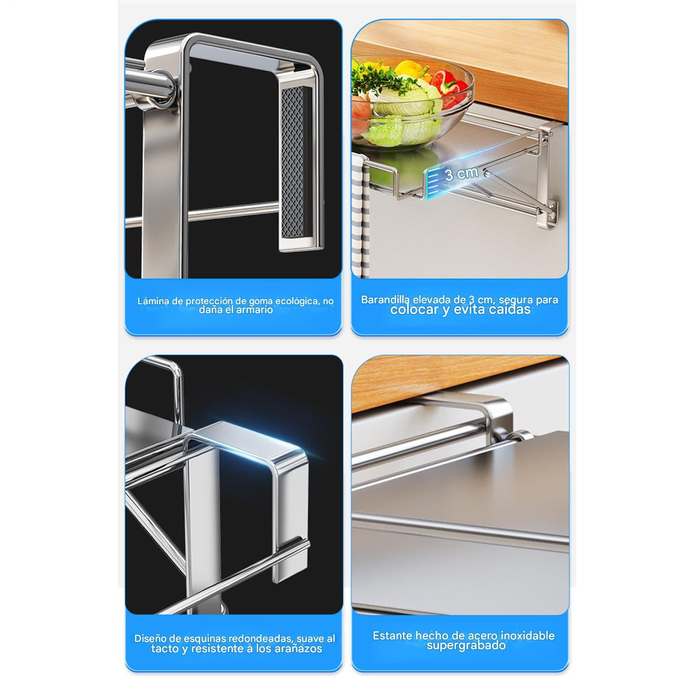 Organizador Montado en Puerta de Armario Estante Plegable Organizador para | Almacenamiento Para Utensilios De Cocina Y Baño