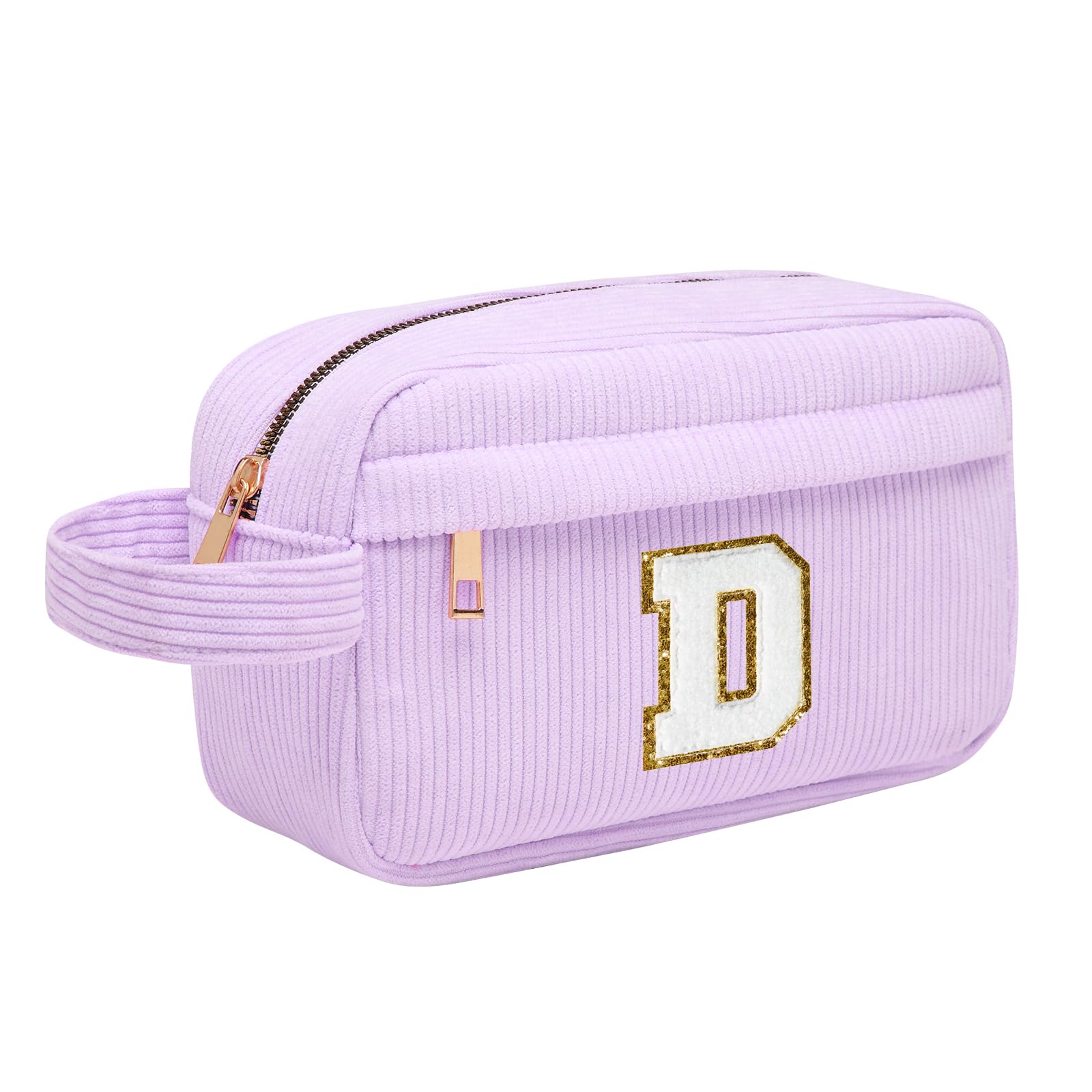 Neceser Maquillaje Mujer Personalizado Inicial, Bolsa de Cosméticos de Viaje, Gran Capacidad Neceser de Maquillaje de Pana, Regalo Cumpleaños Navidad para Mujeres Novias Mejores Amigas, Rosa L — view 63