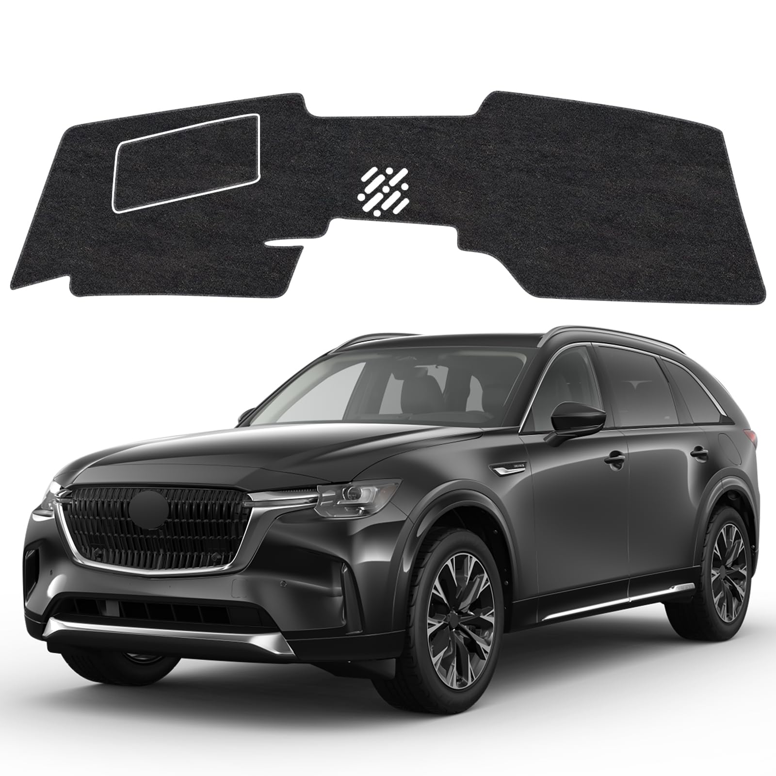 Dash Cover Mat for Mazda CX90 CX-90 2024-2026 Non-Slip Dashboard Cover Mat Sunshade UV Rays Protector Interior Accessories