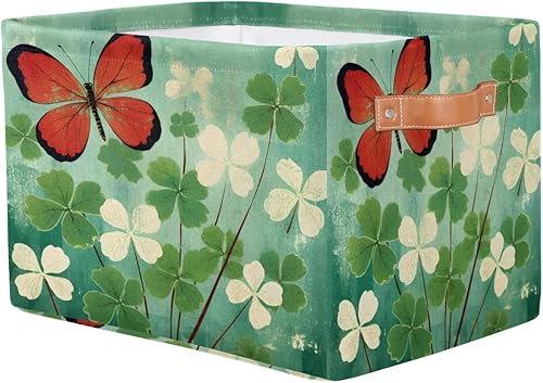 Vista 178 de Cestas de almacenamiento con asas, cubo de almacenamiento rectangular de tela rectangular plegable de juguetes para armario, estantes, lavandería, C