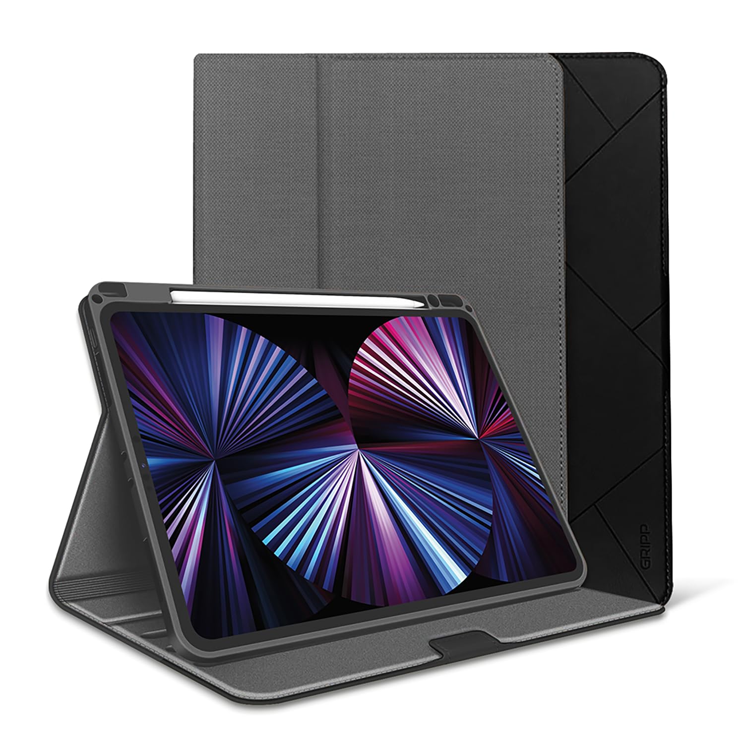 GRIPP Melon Rugged Leatherette Texture Case for iPad Pro 11" | iPad Air 11" | iPad Air 10.9" with 360 Shock Absorbing Bumper, Adjustable Stand, Pencil Holder & Magnetic Closure Flip Cover - Grey/Black (B0CDCK87FV) Amazon Price History, Amazon Price Tracker