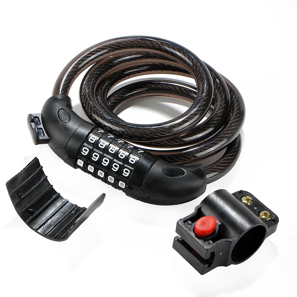 Amazon.co.jp: 自転車ロック ダイヤルロック 5桁暗証番号 固定