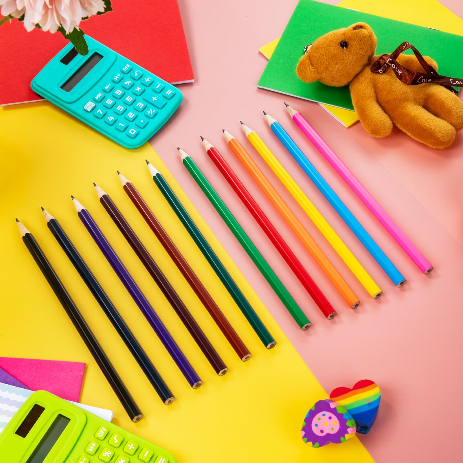 Paquete de 48 lápices HB #2 a granel en tubo con sacapuntas de colores surtidos, lápices preafilados con revestimiento de madera para niños y adultos, regalos de fiesta, premio de aula