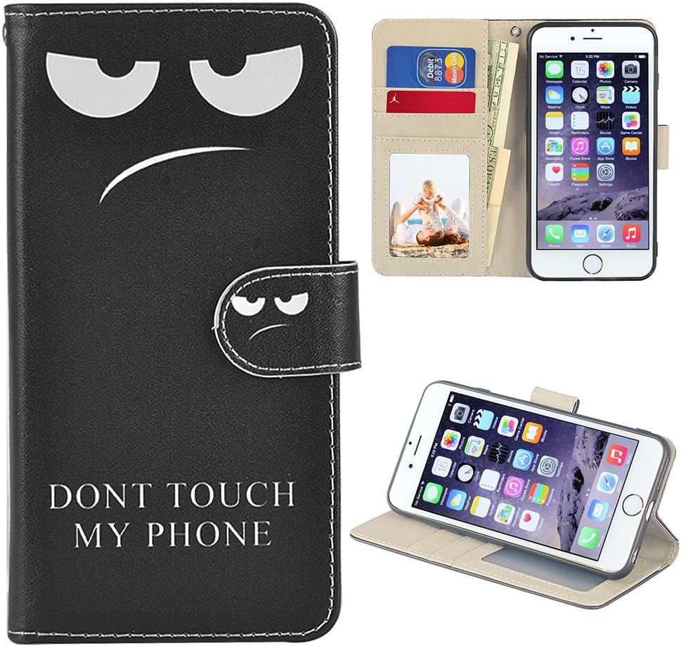 RusseryPek iPhone 6/6s Case, iPhone 6/6s Wallet Case Folio Flip Premium PU Leather Case Cover with Card Holder Slot Pockets,Wrist Strap,Magnetic Closure for Apple iPhone 6/6s 4.7 Inch, Don't Touch