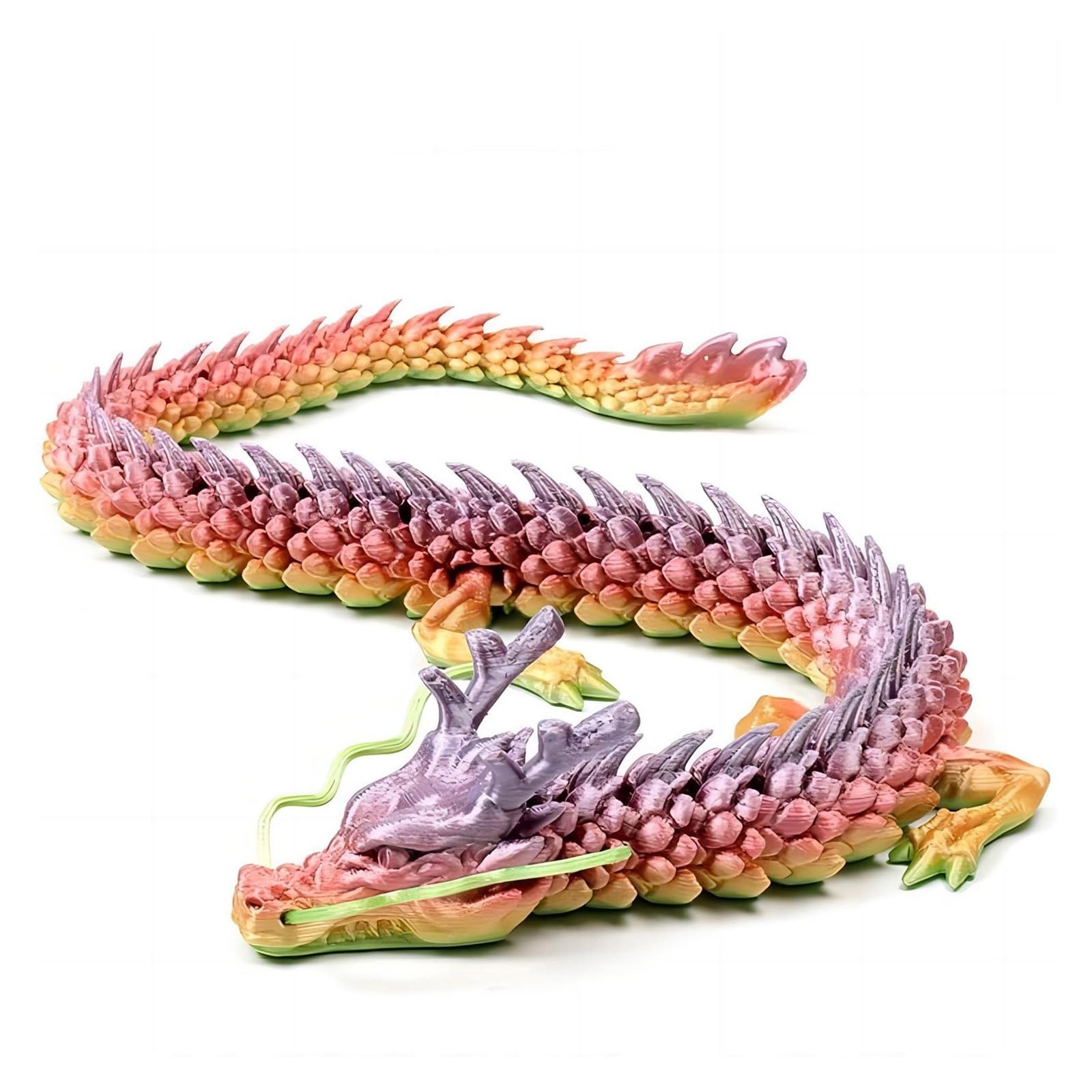 Diyouke Movable 3D Printed Dragon Statue, Articulated Joint Dragon Figurine for Desktop Decor & Collectible Display(Candy)