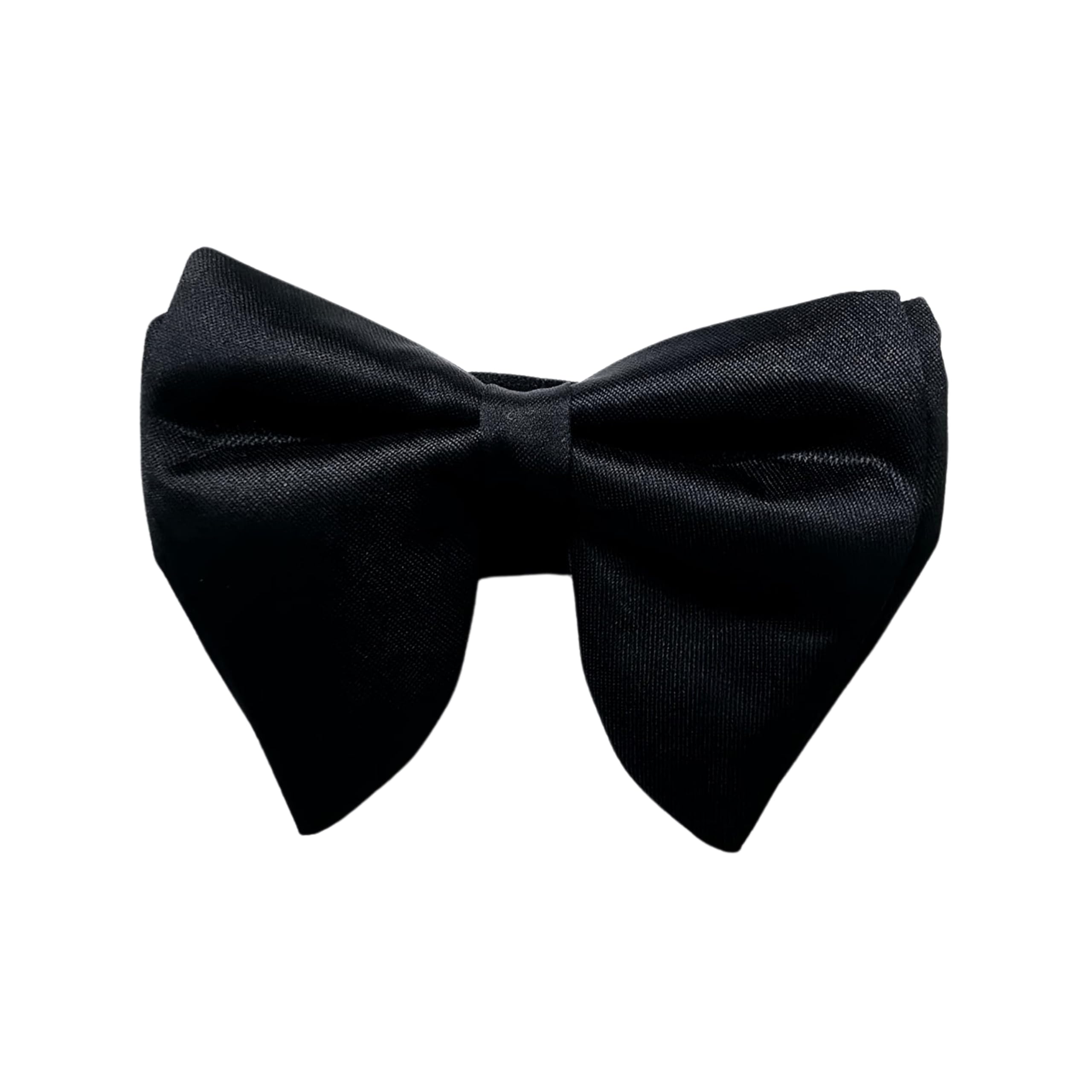 Premium Solid Polyster Satin Fabric Big Bow Tie For Men, Butterfly Bow with adjustable Strap | Black| (Free Size).-image-14
