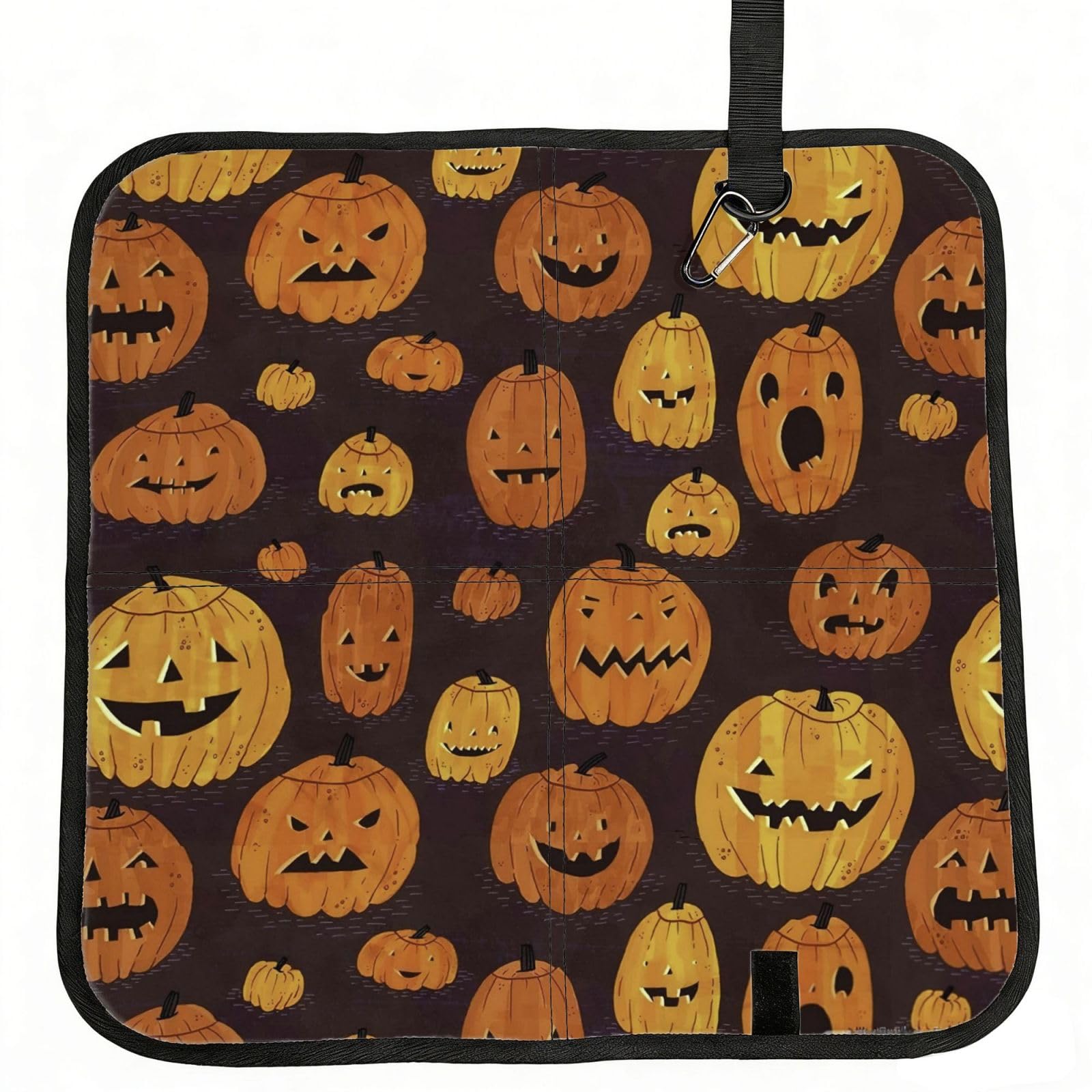 AYYQWE Halloween Pumpkin Print Foldable Seat Cushion Portable Chair Pad Office Commuting Picnic Camping Outdoor