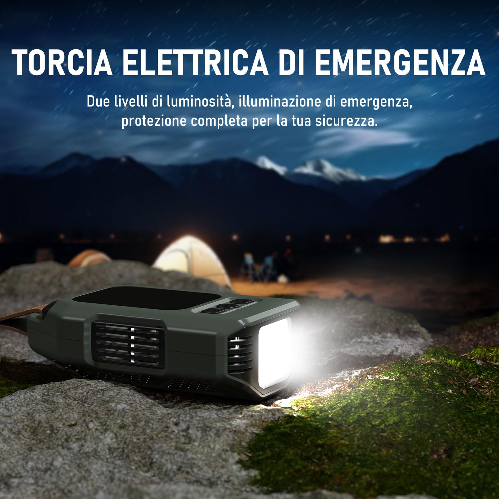 Rilevatore Monossido di Carbonio Portatile, 300 ore di autonomia, misuratore di temperatura e umidità, con funzione di allarme e torcia di emergenza, adatto per campeggio, viaggi, auto e cucina.