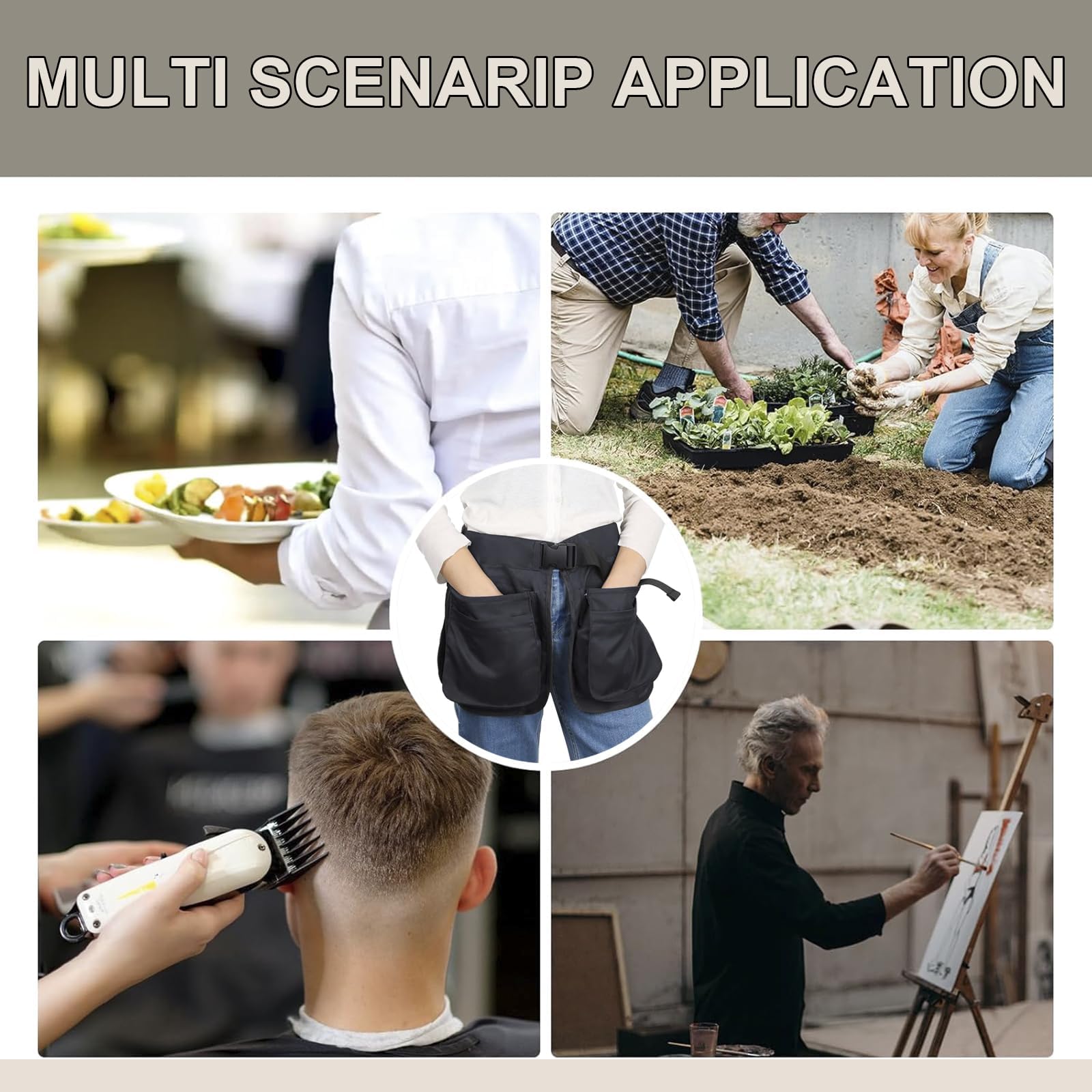 Adjustable Belt Apron For Pet Trainer, Garden Tools Organizer, Waiter, Hair Stylist - View #5